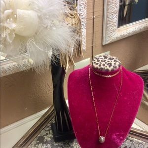 Henri Bendel rose gold necklace, long